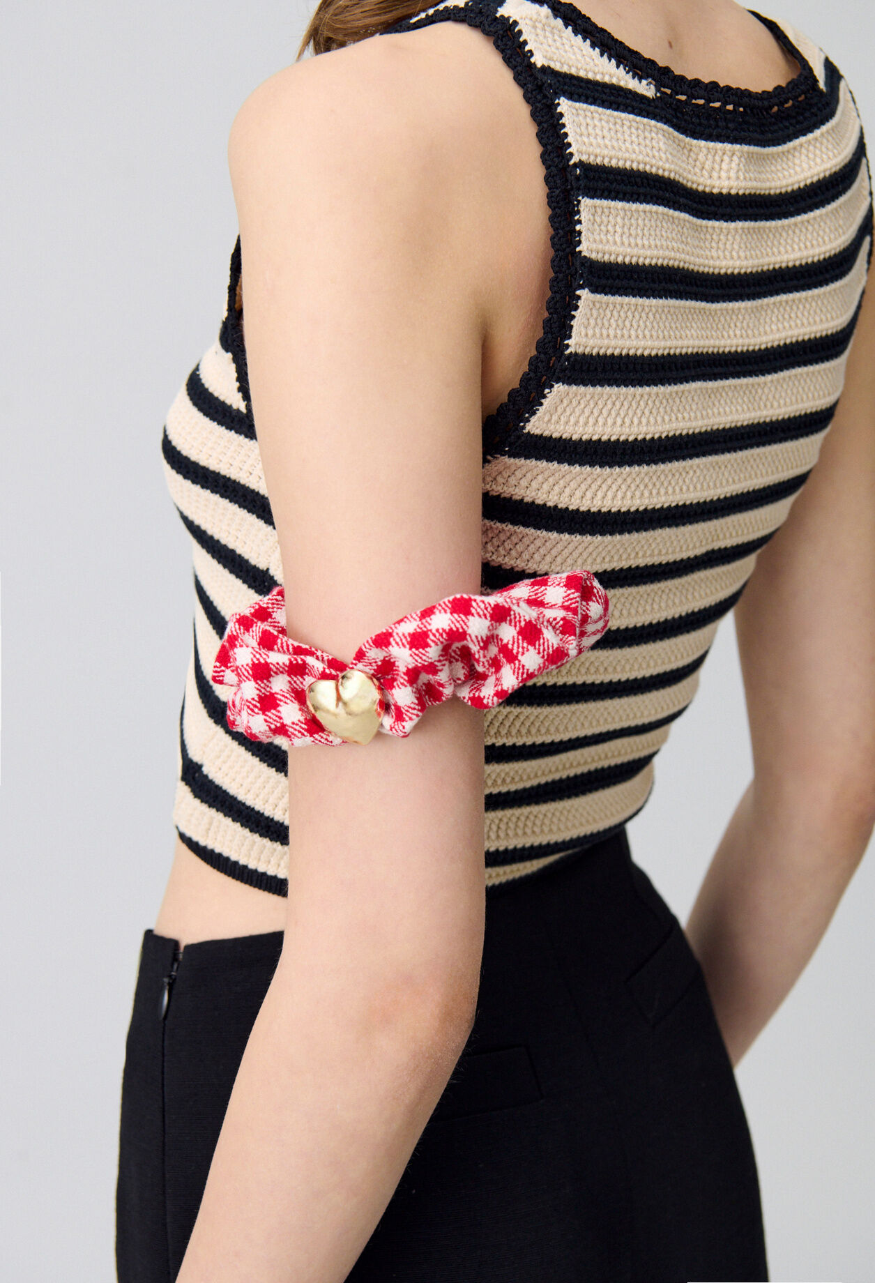 Heart Jewel Gingham Scrunchie 3 Heart Jewel Gingham Scrunchie