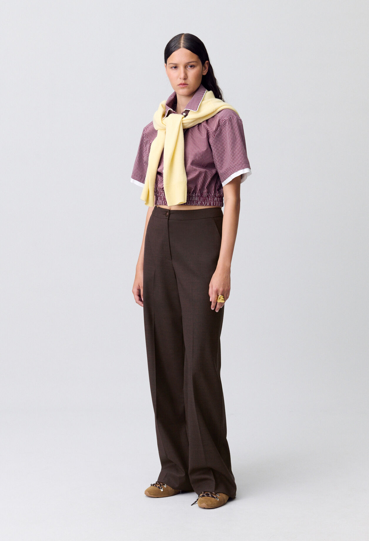 Straight Wool Trousers