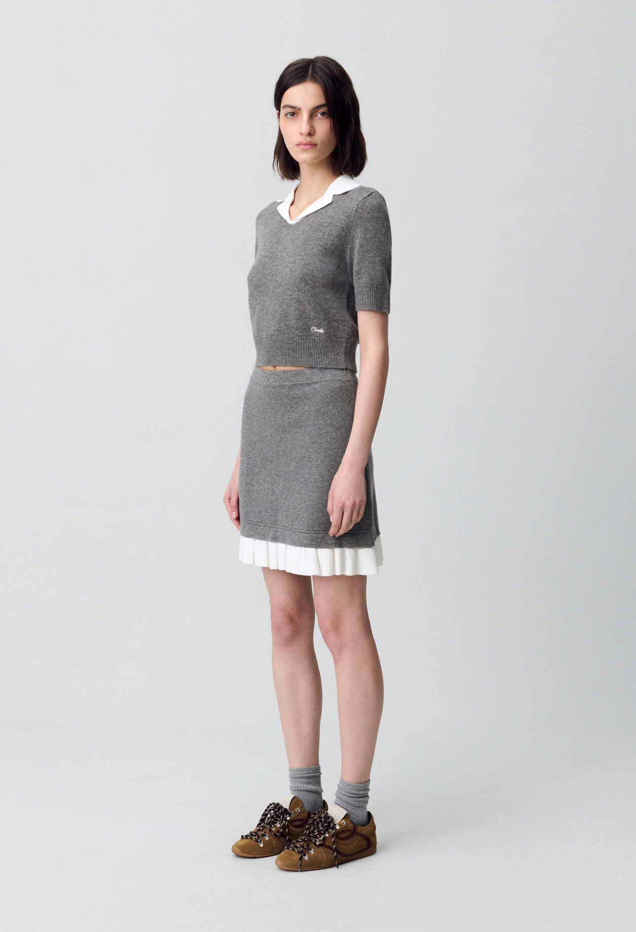 Short Skirt in Fine Knit Fabric 3 Short Skirt in Fine Knit Fabric