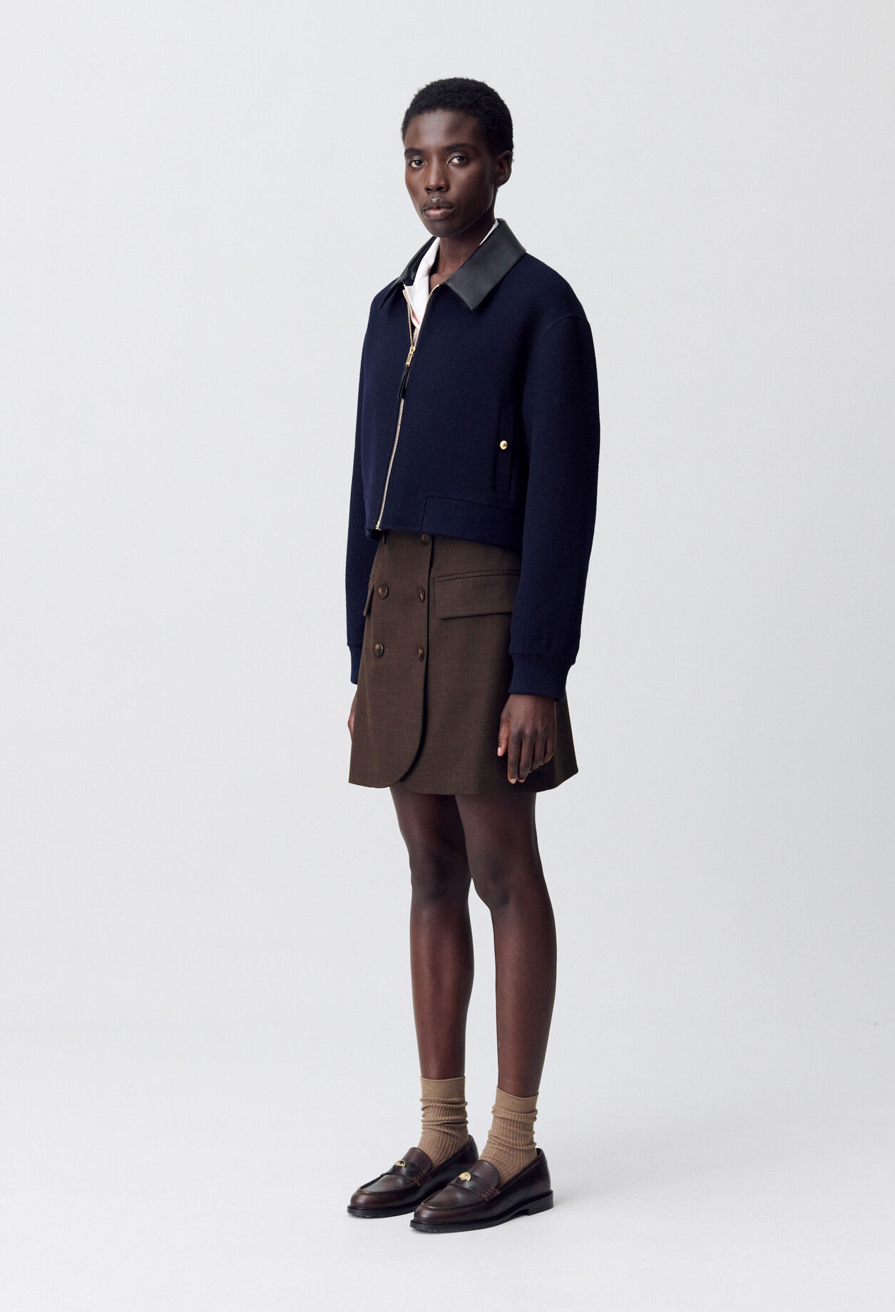Straight mini skirt