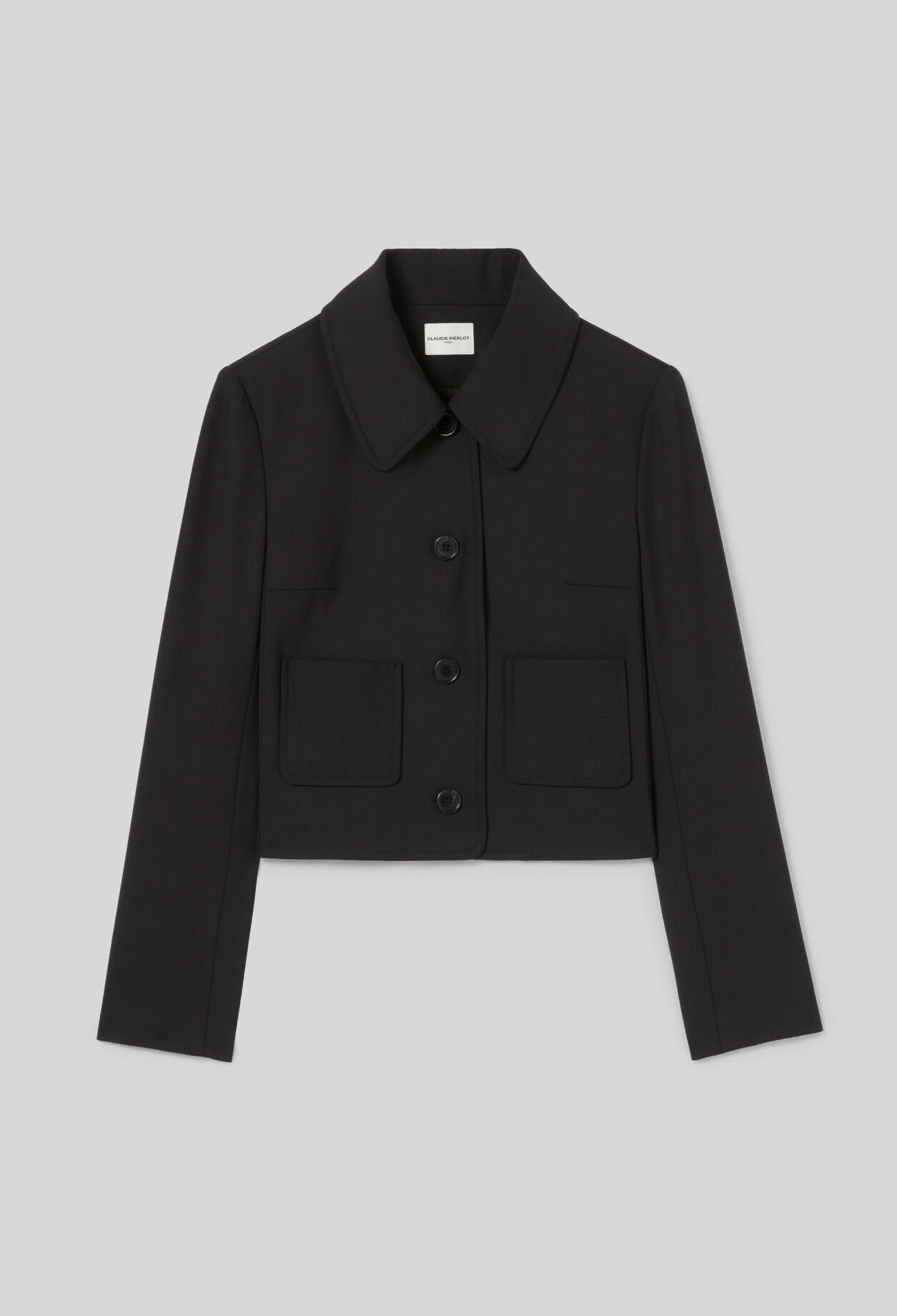 Black wool-blend box jacket 7 Black wool-blend box jacket