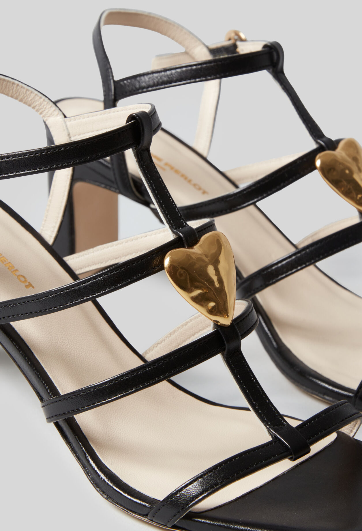 Leather heart heel sandals 5 Leather heart heel sandals