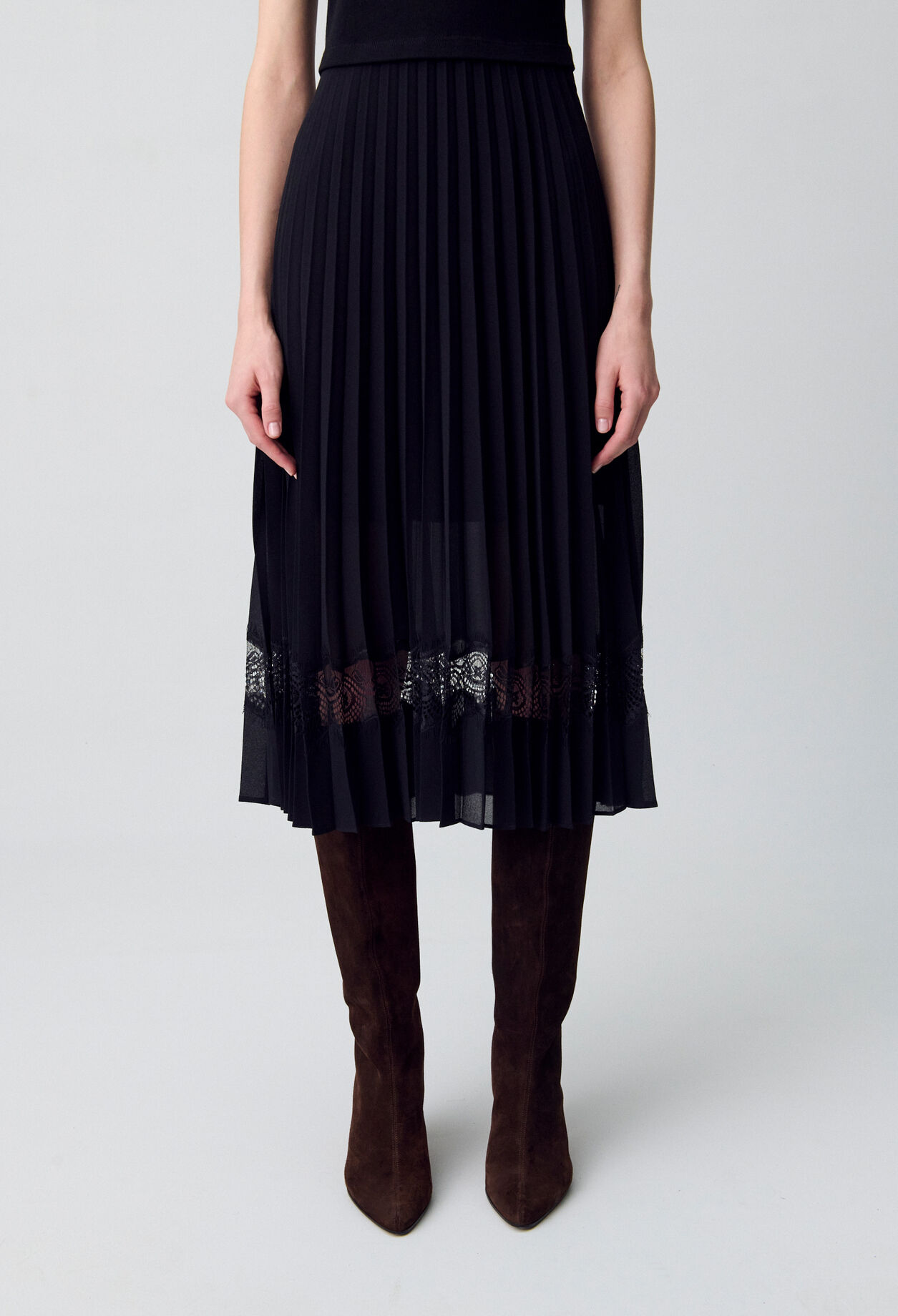 Twist black bi-material midi dress 3 Twist black bi-material midi dress