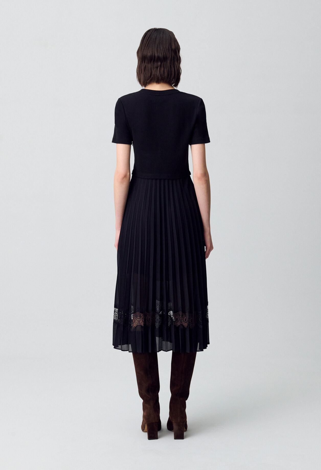 Twist black bi-material midi dress 5 Twist black bi-material midi dress