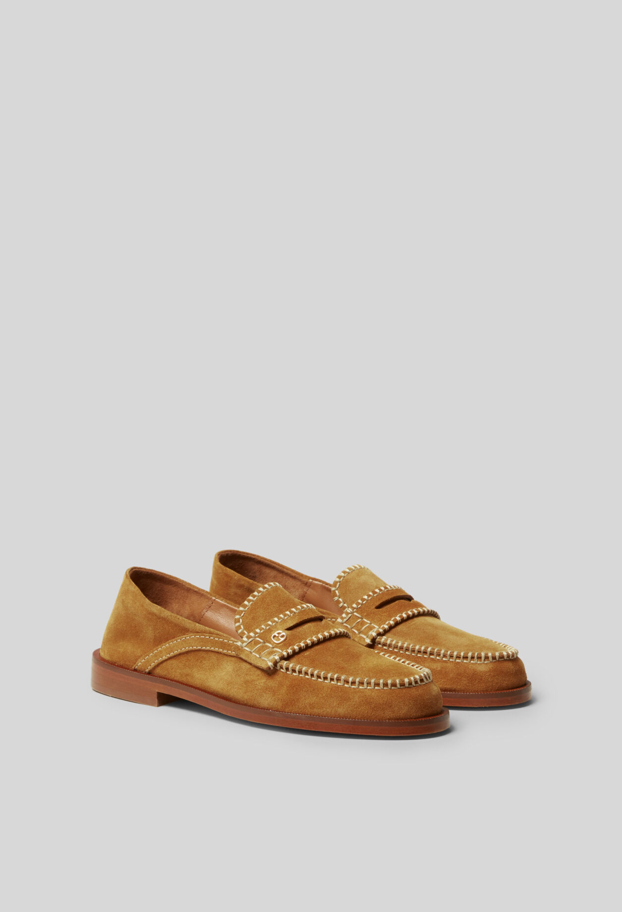 Suede mules with gold monogram 4 Suede mules with gold monogram