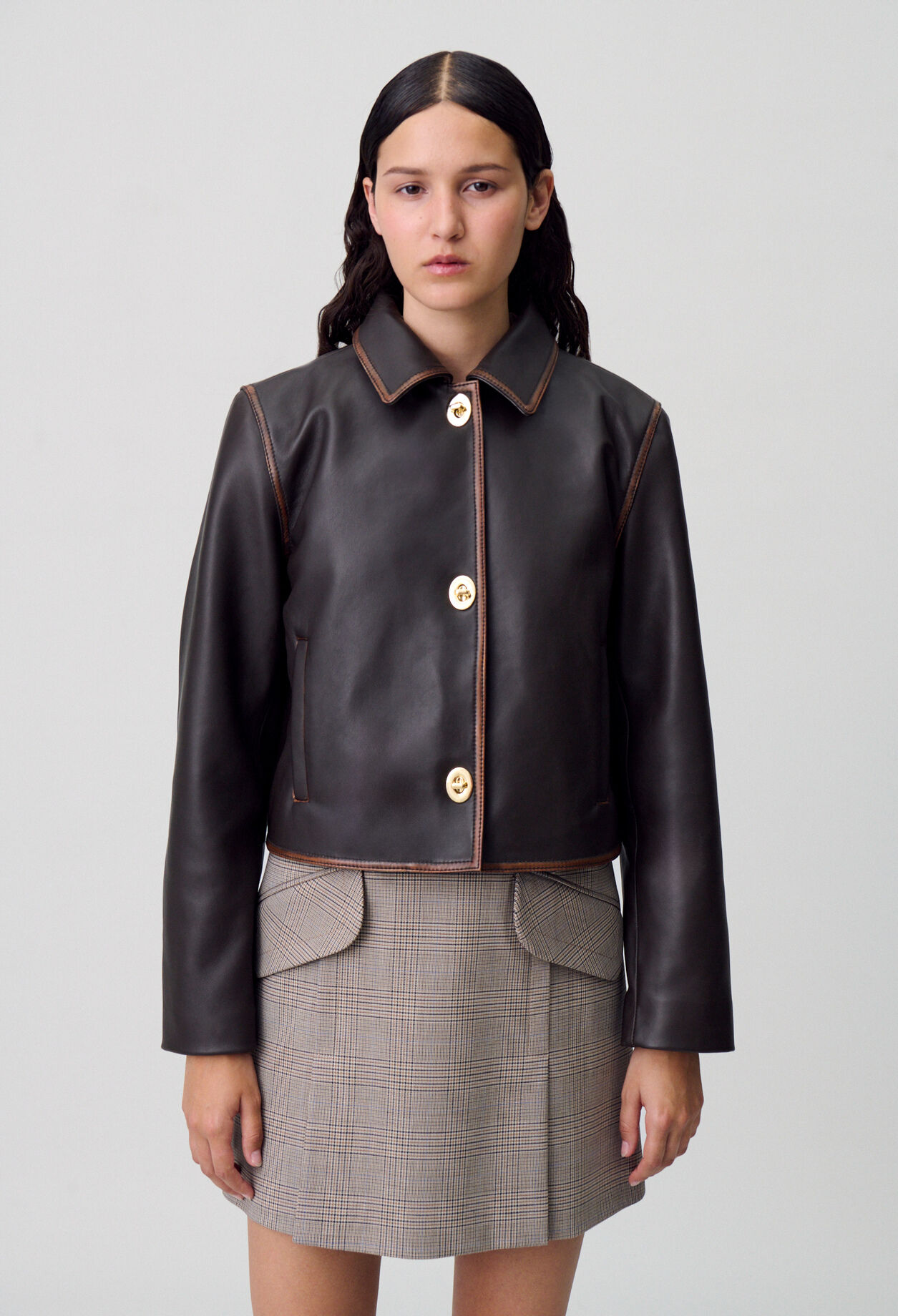 Cropped Vintage Leather Jacket 4 Cropped Vintage Leather Jacket