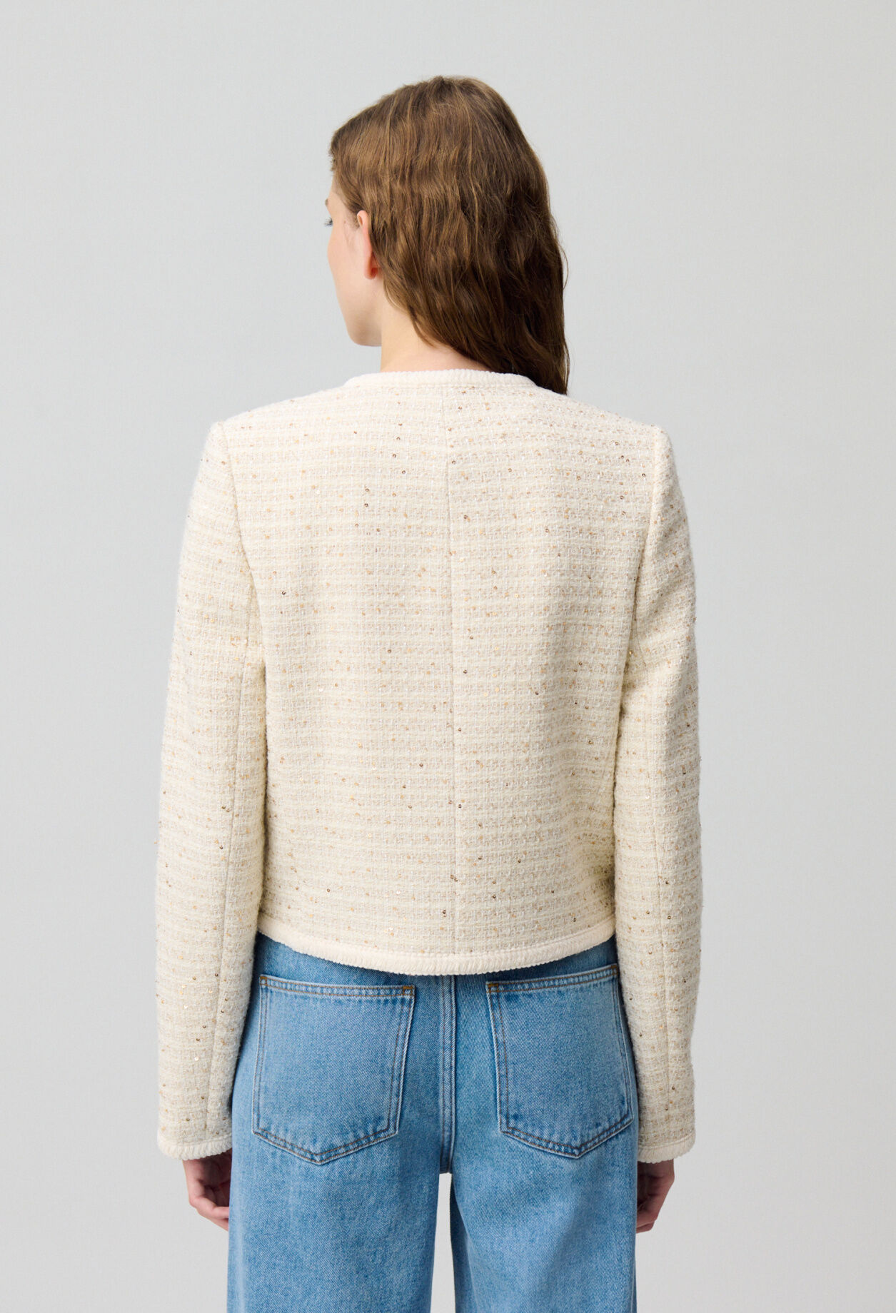 Buttoned short tweed jacket 5 Buttoned short tweed jacket