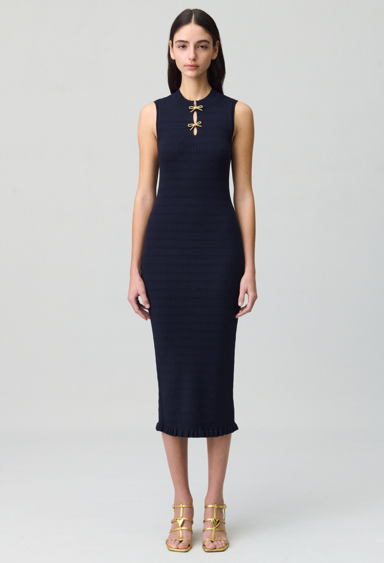 Long knit dress with bows 4 Long knit dress with bows