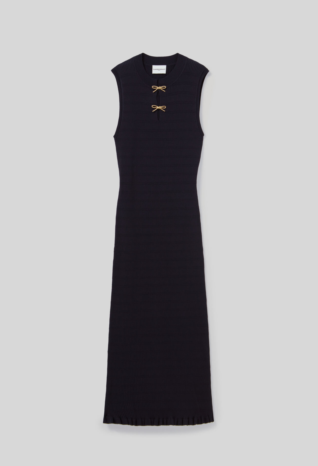 Long knit dress with bows 7 Long knit dress with bows