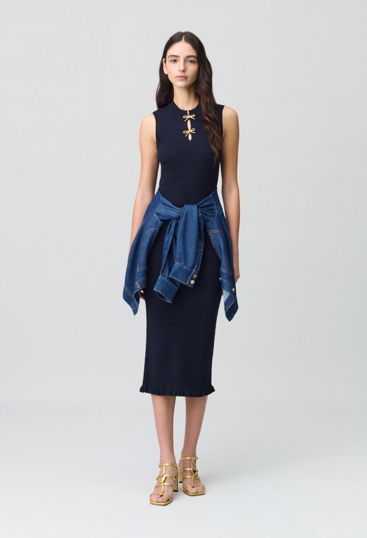 Long knit dress with bows 8 Long knit dress with bows